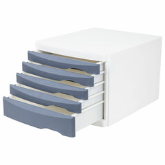 Бокс с 5 выдвижными лотками, корпус светлый, лотки серые, 235&times;300&times;355 мм, BRAUBERG &laquo;Office-Expert&raquo;, 238045
