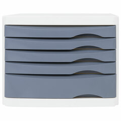 Бокс с 5 выдвижными лотками, корпус светлый, лотки серые, 235&times;300&times;355 мм, BRAUBERG &laquo;Office-Expert&raquo;, 238045