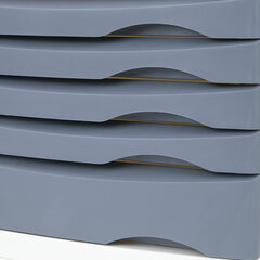 Бокс с 5 выдвижными лотками, корпус светлый, лотки серые, 235&times;300&times;355 мм, BRAUBERG &laquo;Office-Expert&raquo;, 238045