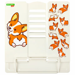 Подставка для книг и учебников большая BRAUBERG KIDS "Corgi Pup", регулируемый угол наклона, металлическая, 238054