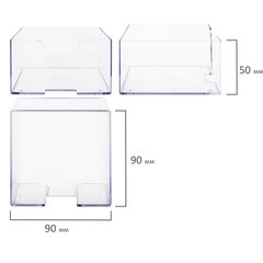 Подставка для бумажного блока BRAUBERG CLASSIC пластиковая, 90&times;90&times;50 мм, прозрачная, 238091