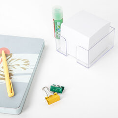 Подставка для бумажного блока BRAUBERG CLASSIC пластиковая, 90&times;90&times;50 мм, прозрачная, 238091