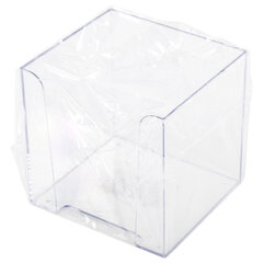 Подставка для бумажного блока BRAUBERG CLASSIC пластиковая, 90&times;90&times;90 мм, прозрачная, 238092