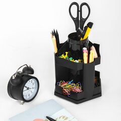 Подставка-органайзер BRAUBERG MAXI DESK, 10 отделений, вращающаяся, 157&times;140&times;175 мм, черная, 238093