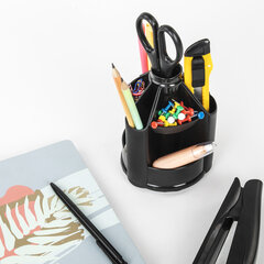 Подставка-органайзер BRAUBERG MINI, 10 отделений, вращающаяся, 107&times;107&times;130 мм, черная, 238094