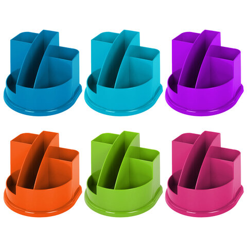 Подставка-органайзер BRAUBERG STYLE COLOR, 5 отделений, 132х122х108 мм, ассорти, 238095