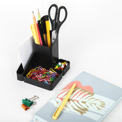 Подставка-органайзер BRAUBERG OFFICE STYLE, 4 отделения, 115&times;122&times;111 мм, черная, 238097