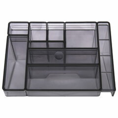 Подставка-органайзер BRAUBERG GRAND OFFICE, 9 отделений, 115&times;160&times;105 мм, тонированная серая, 238099