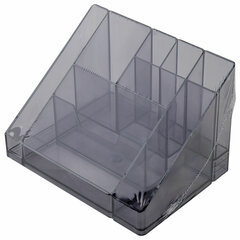 Подставка-органайзер BRAUBERG GRAND OFFICE, 9 отделений, 115&times;160&times;105 мм, тонированная серая, 238099