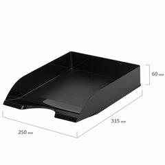 Лоток горизонтальный для бумаг BRAUBERG ORIGINAL, 315&times;250&times;60 мм, черный, 238104