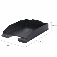 Лоток горизонтальный для бумаг BRAUBERG ECONOMY, 340&times;255&times;60 мм, черный, 238106