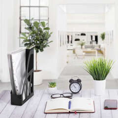 Лоток вертикальный для бумаг BRAUBERG FILE, 250&times;75&times;300 мм, черный, 238111