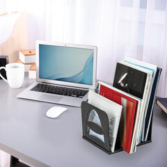 Лоток-сортер для бумаг BRAUBERG GRAND OFFICE, 4 отделения, 210&times;210&times;170 мм, сборный, черный, 238113