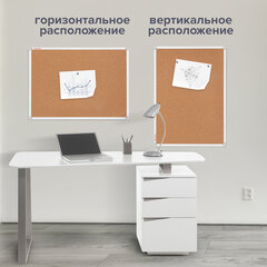 Доска пробковая 70&times;50 см, алюминиевая рамка, ГАРАНТИЯ 10 ЛЕТ, РОССИЯ, BRAUBERG, 238187