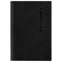 Обложка для паспорта натуральная кожа флоттер, &laquo;PASSPORT&raquo;, кожаный уголок, черная, BRAUBERG, 238192