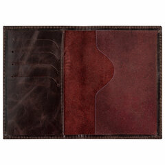 Обложка для паспорта натуральная кожа пулап, 3D герб + тиснение &laquo;ПАСПОРТ&raquo;, темно-коричневая, BRAUBERG, 238194