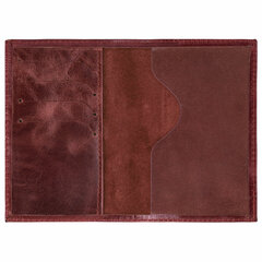 Обложка для паспорта натуральная кожа пулап, &laquo;Passport&raquo;, кожаные карманы, коричневая, BRAUBERG, 238197