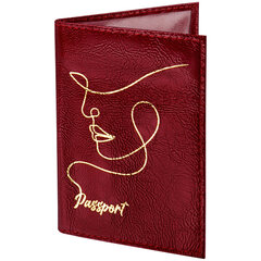 Обложка для паспорта натуральная кожа наплак, тиснение золотом &laquo;Impression&raquo;, красная, BRAUBERG, 238211