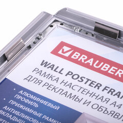 Рамка настенная с &laquo;клик&raquo;-профилем А4 (210&times;297 мм), алюминиевый профиль, BRAUBERG &laquo;Extra&raquo;, 238220