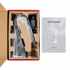 Настольная лампа / светильник SONNEN SM-01B на подставке, LCD-экран, СВЕТОДИОДНАЯ, 5 Вт, черный, 238232