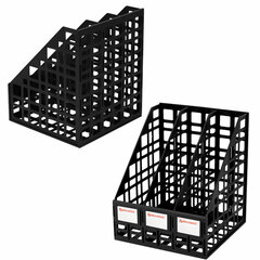 Лоток вертикальный для бумаг BRAUBERG &laquo;ULTRA&raquo;, 240 мм, 3 отделения, сетчатый, сборный, черный, 238249