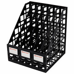 Лоток вертикальный для бумаг BRAUBERG &laquo;ULTRA&raquo;, 240 мм, 6 отделений, сетчатый, сборный, черный, 238251