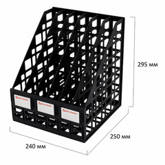 Лоток вертикальный для бумаг BRAUBERG &laquo;ULTRA&raquo;, 240 мм, 6 отделений, сетчатый, сборный, черный, 238251