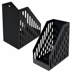 Лоток вертикальный для бумаг BRAUBERG ULTRA увеличенная ширина, 250&times;160&times;290 мм, черный, 238253