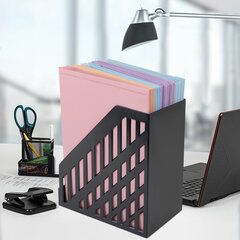 Лоток вертикальный для бумаг BRAUBERG ULTRA увеличенная ширина, 250&times;160&times;290 мм, черный, 238253