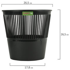 Корзина для бумаг STAFF &laquo;Basic&raquo; ЭКОНОМ, сетчатая, 9 л, черная, 238254