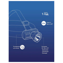 Фонарь налобный аккумуляторный КОСМОС 3 Вт LED, Li-ion, заряд от USB, KocAcHead3W