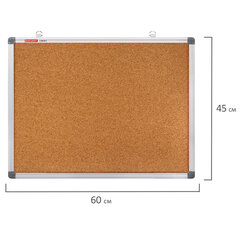 Доска пробковая для объявлений 45&times;60 см, алюминиевая рамка, BRAUBERG Extra, 238307