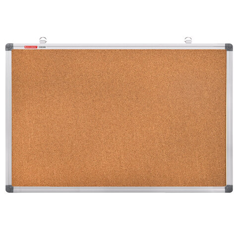 Доска пробковая для объявлений 60х90 см, алюминиевая рамка, BRAUBERG Extra, 238308