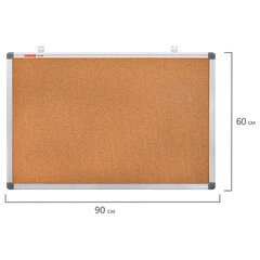 Доска пробковая для объявлений 60&times;90 см, алюминиевая рамка, BRAUBERG Extra, 238308
