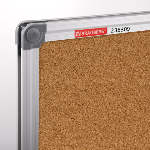 Доска пробковая для объявлений 90х120 см, алюминиевая рамка, BRAUBERG Extra, 238309