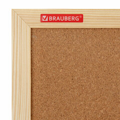 Доска пробковая для объявлений 60&times;90 см, деревянная рамка, BRAUBERG Wood, 238311