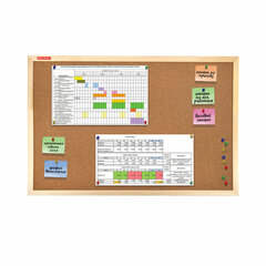 Доска пробковая для объявлений 60&times;90 см, деревянная рамка, BRAUBERG Wood, 238311