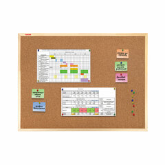 Доска пробковая для объявлений 90&times;120 см, деревянная рамка, BRAUBERG Wood, 238312