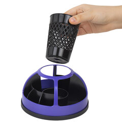 Подставка-органайзер STAFF &laquo;Attraction&raquo;, 9 отделений, вращающаяся, черная/<wbr/>фиолетовая, 238320