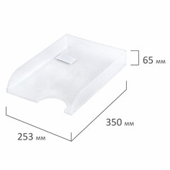 Лоток горизонтальный для бумаг BRAUBERG &laquo;Standard&raquo;, 350&times;253&times;65 мм, прозрачный, 238349