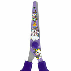 Ножницы 130 мм сиреневые, с цветной печатью &laquo;Единороги&raquo;, закругленные, BRAUBERG KIDS, 238350