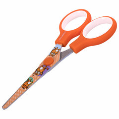 Ножницы 130 мм оранжевые, с цветной печатью &laquo;Котики&raquo;, закругленные, BRAUBERG KIDS, 238351