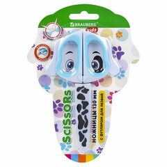 Изображение товара Ножницы 130 мм с фигурными рукоятками и чехлом BRAUBERG KIDS Далматин