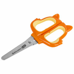 Ножницы 130 мм, фигурные рукоятки с резиновыми вставками &laquo;Белочка&raquo;, с чехлом, BRAUBERG KIDS, 238353