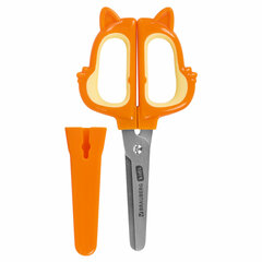 Ножницы 130 мм, фигурные рукоятки с резиновыми вставками &laquo;Белочка&raquo;, с чехлом, BRAUBERG KIDS, 238353