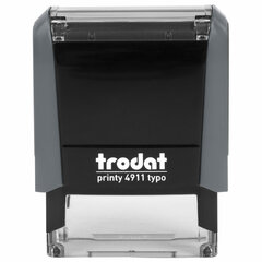 Штамп самонаборный 3-стр, 38&times;14 мм, синий, TRODAT 4911P4/<wbr/>DB, корпус СЕРЫЙ, КАССА В КОМПЛЕКТЕ, 43214