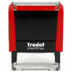 Штамп самонаборный 4-стр., 47&times;18 мм, синий, TRODAT 4912P4/<wbr/>DB, корпус КРАСНЫЙ, КАССЫ В КОМПЛЕКТЕ, 43218