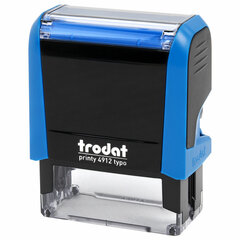 Штамп самонаборный 4-стр, 47&times;18 мм, синий, TRODAT 4912P4/<wbr/>DB, корпус СИНИЙ, КАССА В КОМПЛЕКТЕ, 67581