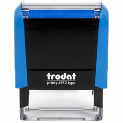 Штамп самонаборный 4-стр, 47&times;18 мм, синий, TRODAT 4912P4/<wbr/>DB, корпус СИНИЙ, КАССА В КОМПЛЕКТЕ, 67581