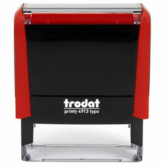 Штамп самонаборный 5-стр, 58&times;22 мм, синий, TRODAT 4913P4/<wbr/>DB, корпус КРАСНЫЙ, КАССЫ В КОМПЛЕКТЕ, 43219